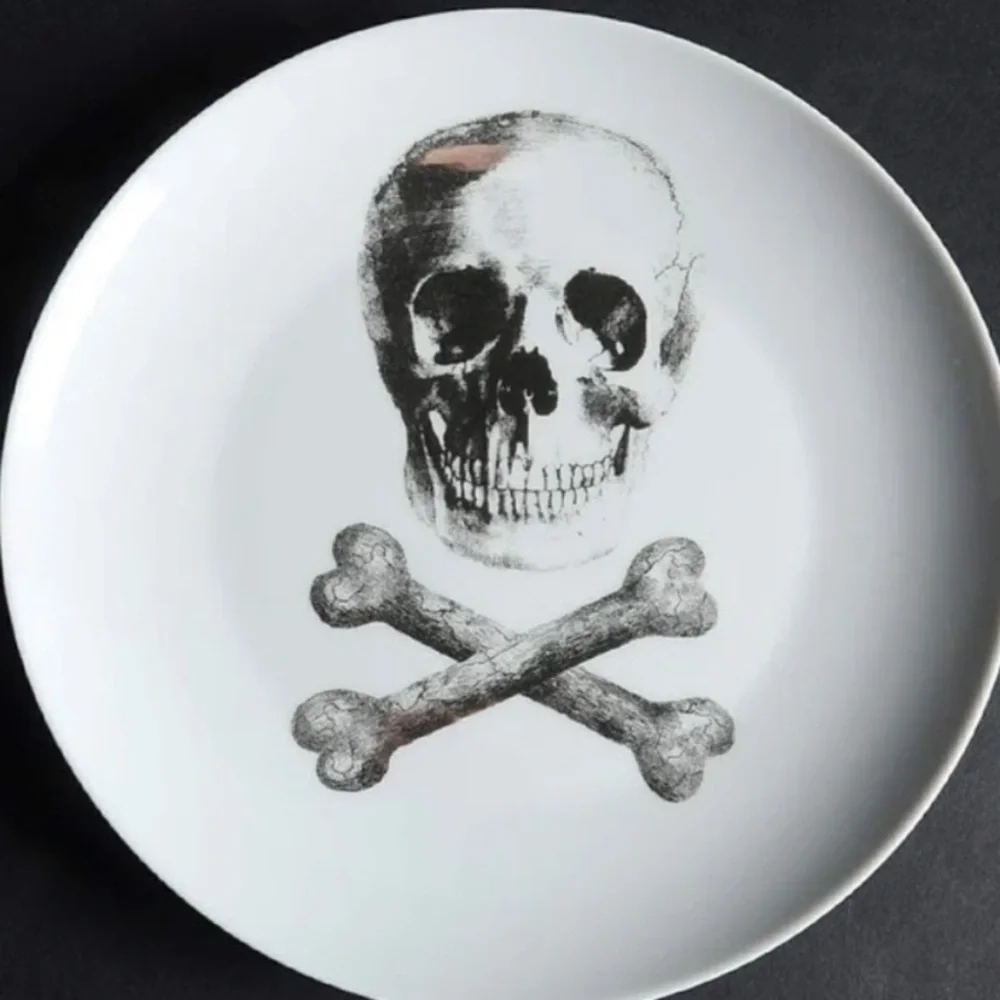 Z Gallerie Single SKULL Crossbones Plate
